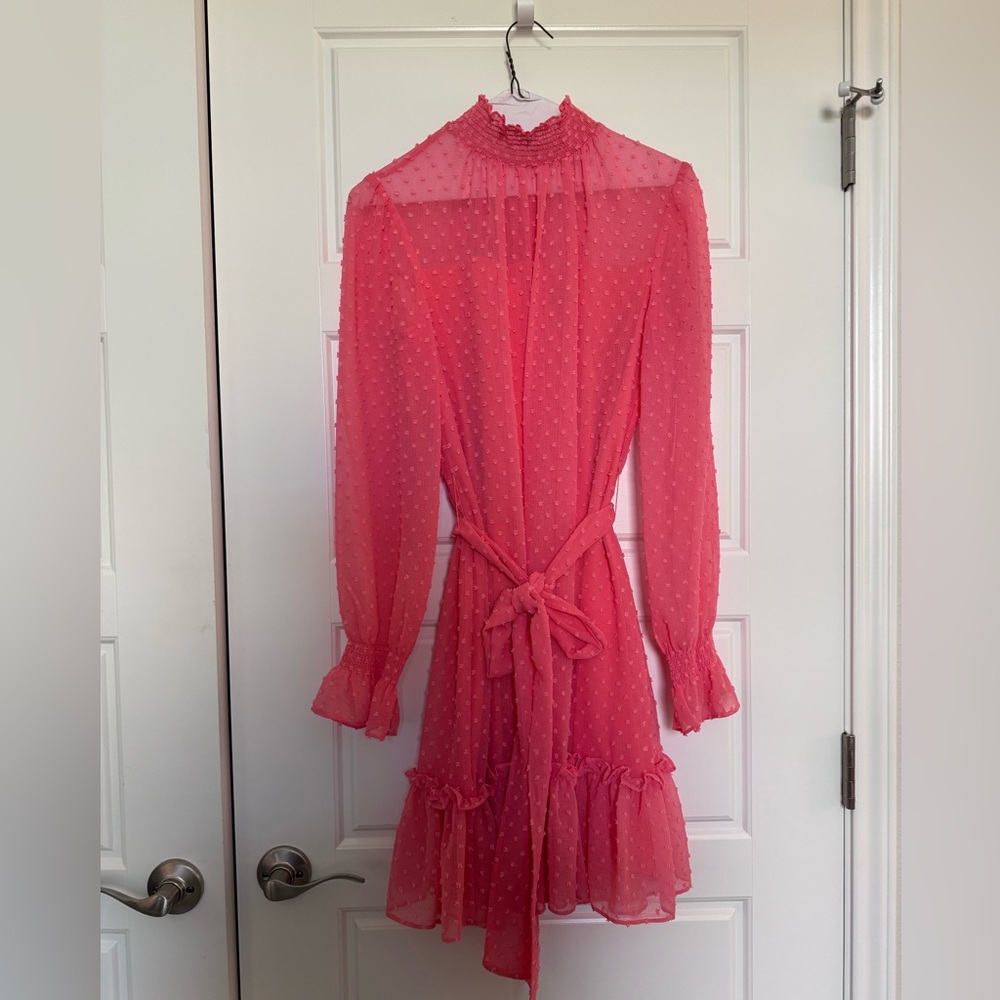 Long sleeve pink dress
